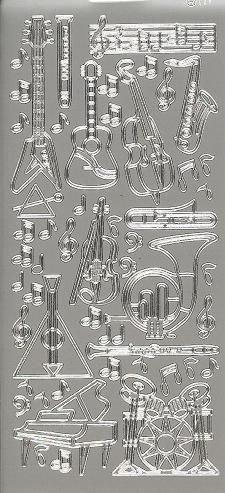 Konturensticker silber, Musikinstrumente